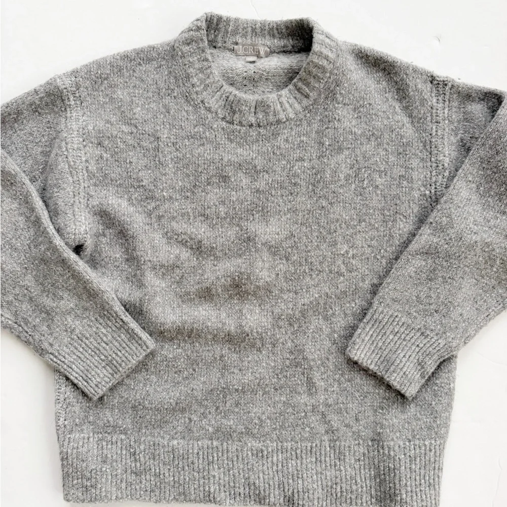 J. Crew Relaxed Crewneck Pullover Heather Ash Dove size Small